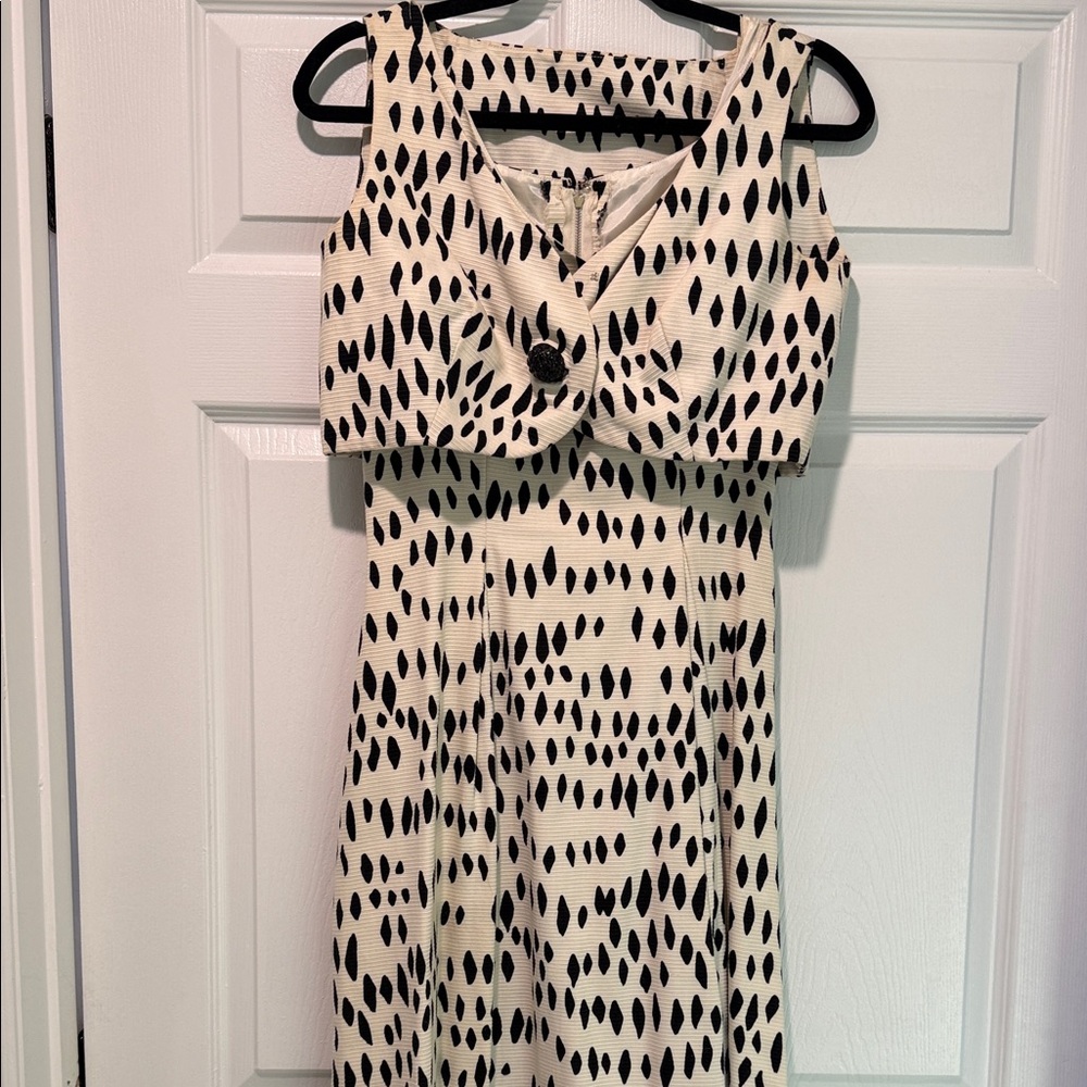 Elegant Black and White Polka Dot Dress